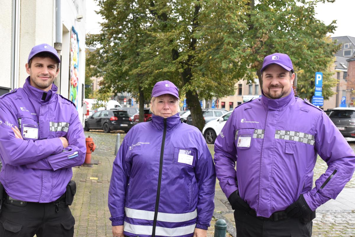 Gemeenschapswachten Cedric, Robbe en Ann op stap in Halle.