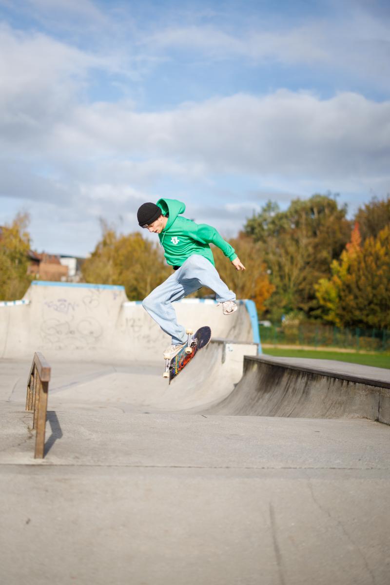 Rune Marcelis op het skatepark aan De Bres