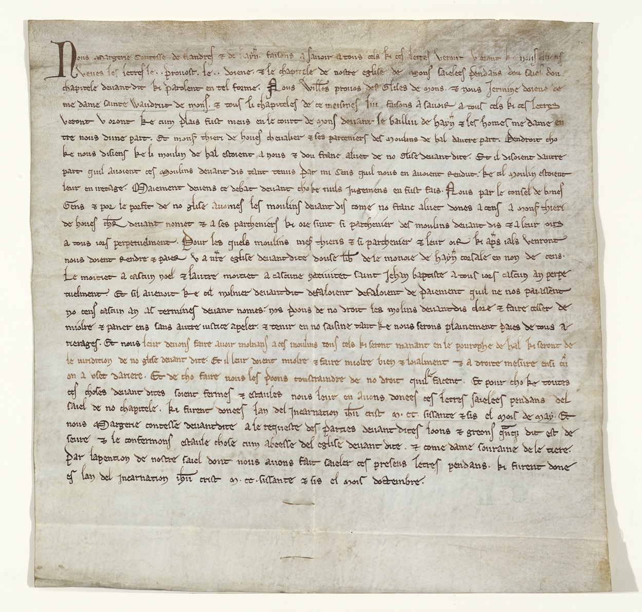 Akte van Margareta van Constantinopel, 1266 © den AST – foto Reinhart Cosaert Akte van Margareta van Constantinopel, 1266 © den AST – foto Reinhart Cosaert