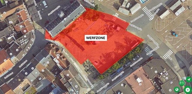 Werfzone achter Historisch Stadhuis (c) Stad Halle