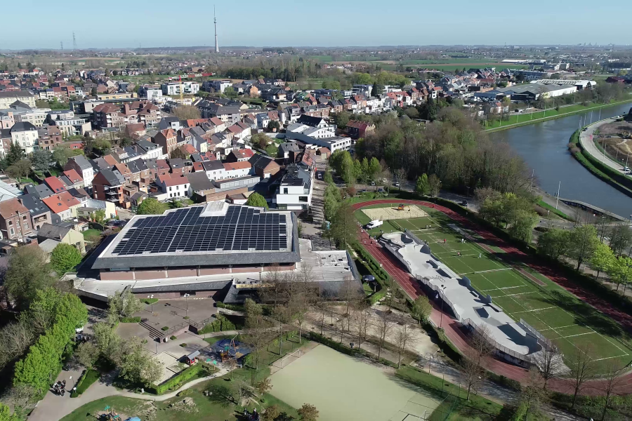 Dronebeeld Halle centrum