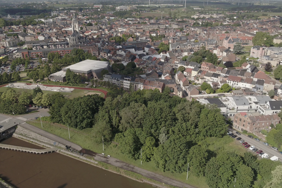 Dronebeeld Halle centrum