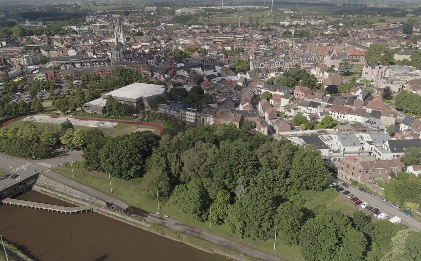 Dronebeeld Halle centrum